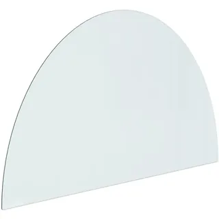 vidaXL Kaminofen Glasplatte Kaminplatte Kaminglas Ofenglas Bodenplatte Funkenschutzplatte Glasbodenplatte Kaminbodenplatte Halbrund 1000x600mm
