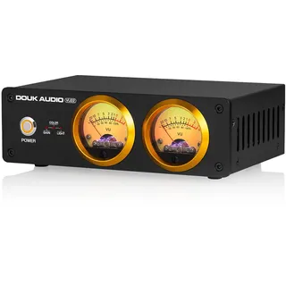 Douk Audio VU22 Duales analoges VU Meter Display DB Panel Musikspektrum MIC und LINE Schallpegelmesser Audio Indicator