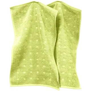 Möve Gästetuch Quadretti 2er-Pack Walk-Frottier hellgrün Größe 30x50 cm