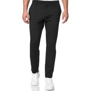 Indicode Anzughose "INRoedekro", Herren, Gr. 32, Länge 32, schwarz, Web, Obermaterial: 65% Polyester, 35% Baumwolle, unifarben, slim fit knöchellang, Hosen Anzughose, gepflegter Look mit gerade geschnittener Beinform