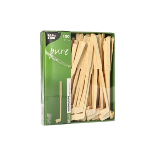 Papstar Pure Bambus Getränke-Quirle, Golf, 15 cm 88419 , 1 Packung = 100 Stück