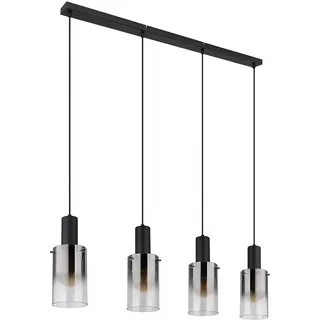 GLOBO Pendellampe 4-flg. 102,5 cm Rauchglas Metall schwarz