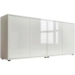 BMG Möbel Sideboard Mailand Set 2 158 x 73 x 33 cm Weiß