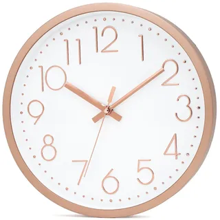 Intirilife Wanduhr 30,5 cm 30,5 roségold/weiß