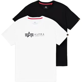 Alpha Industries Label T 2 Pack schwarz/weiß XXL