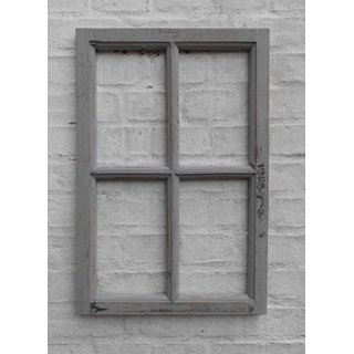 Deko-Impression Wanddekoobjekt »Fenster Sprossenfenster Bilderrahmen Wanddekoration Holz grau 60 x 40« (1 St)