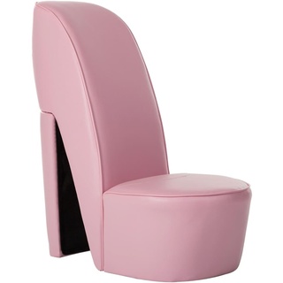 vidaXL Schuhsessel High Heel Design Sessel Stuhl Polstersessel Wohnzimmersessel Loungesessel Relaxsessel Hocker Sitzhocker Rosa Kunstleder
