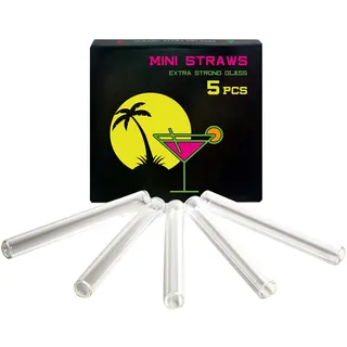 Glas Cocktail-Strohhalm 80 mm – wiederverwendbar, hygienisch, spülmaschinenfest, nachhaltiger Trinkhalm von Escobar Accessoires