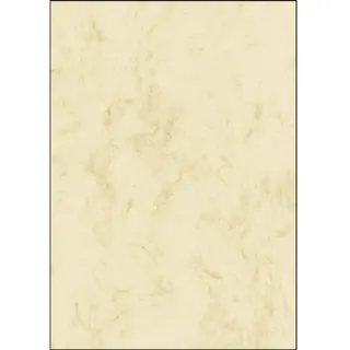 SIGEL DP397 Hochwertiger marmorierter Karton / Marmor-Papier / Urkundenpapier beige, A4, 50 Blatt, Motiv beidseitig, 200 g, aus nachhaltigem Papier
