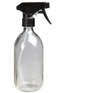 Sprühflasche aus Glas mit Sprüher aus Bio-Kunststoff für 500ml Inhalt, Chlor-, phthalat- und bisphenolfrei schwarz|weiß
