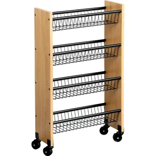 KESPER Küchenwagen, Metall, MDF, 45x17x77cm, braun, Holzwerkstoff,