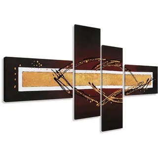 Visario Leinwandbild 195x80 cm 5801 XXL Modern Artstyle Abstraktes Motiv Fertig auf Echtem Holzrahmen Aufgespannt Wandbild Kunstdruck Wohnzimmer Schlafzimmer Büro Wanddekoration Bild Leinwand