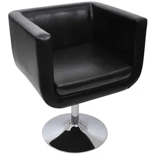 Loungesessel Clubsessel Cocktailsessel aus Kunstleder Höhenverstellbar und Drehbar Schwarz