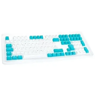 Ducky Keycap Set, PBT, ISO (DE) - weiß/blau