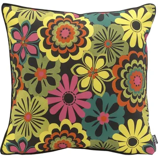 Dekokissen H.O.C.K. "Luciana", bunt (bunt, geblümt), B:50cm H:10cm L:50cm, Polyacryl, Dekokissen_Sitzkissen_Kissenhüllen, in Blumen-Optik, Kissenhülle mit Füllung, 1 Stück