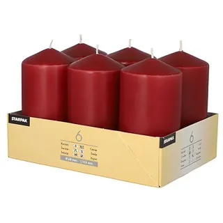 Papstar Stumpenkerze 6 x 11,5 cm 6 St. bordeaux