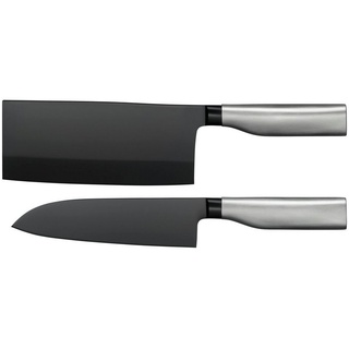 WMF Messer-Set Ultimate Black (2-tlg), Made in Germany, immerwährende Schärfe, ergonomische Griffe schwarz|silberfarben