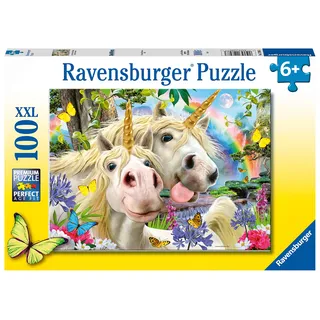 Ravensburger 12898 Einhorn Selfies Don't Worry, Be Happy, 100-teiliges Puzzle mit extra großen Teilen für Kinder ab 6 Jahren