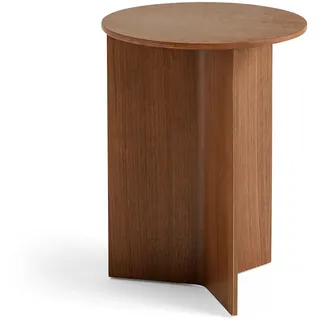 HAY - Slit Table Round High, Ø 35 x H 47 cm, Walnuss natur