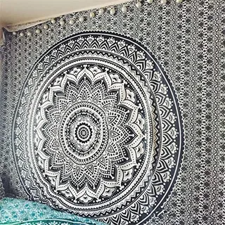 GLITZFAS Mandala Wandteppich Tapisserie Indische Tuch Böhmische Wandtuch Wandkunst Schlafzimmer (H,200 x 150 cm)
