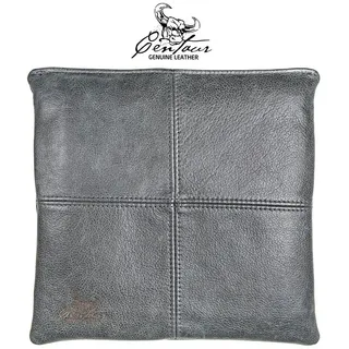 Centaur Sitzkissen aus echtem Leder, Sitzkissen, Hochwertiges Leder, echtes Rindleder, Antirutschfunktion, Handarbeit grau 35 cm x 35 cm