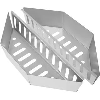 2 x Holzkohlekörbe, Stahl, Grillkohlehalter, 38,5 x 11 x 7,5 cm, robuster Grillkorb, hitzebeständig, Holzkohle-Kraftstoffhalter für Grill