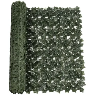 Künstlicher Efeu Hecken Sichtschutz, Künstliche Efeu Hecke Rolle, Zaun Sichtschutzgitter mit Blättern Paneele Rolle für Gartenhecken Balkon Außendekoration,50x200cm
