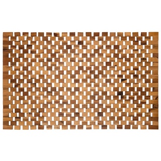 PANA eco Badematte Holz • Fußmatte 100% Akazienholz • Badvorleger Holz rutschfest • Holzmatte aus Echtholz • Größe: 60 x 100 cm