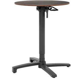 METRO PROFESSIONAL Gastro Stehtisch klappbar & höhenverstellbar  Massini, Alu, HPL Tischplatte, Steinoptik, Ø 60 x 75 - 110 cm, steingrau