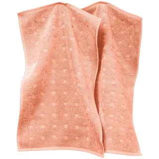 Möve Gästetuch Quadretti 2er-Pack Walk-Frottier apricot Größe 30x50 cm