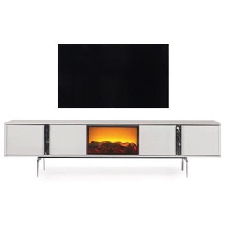 JVmoebel TV-Ständer, (rtv sideboard mit Kamin tv fernseher ständer möbel luxus lowboard) weiß