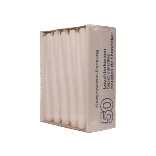 Leuchterkerze weiß AG-301 , 1 Packung = 50 Stück