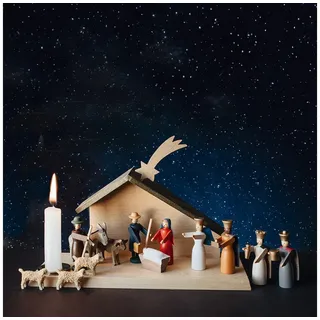Krippe Weihnachtskrippe aus Holz.
