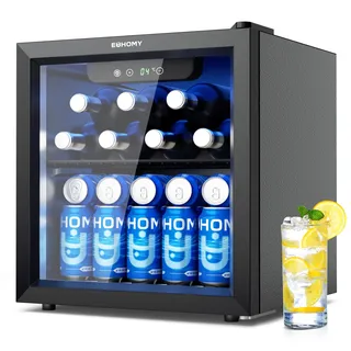 euhomy Getränkekühlschrank Mini Kühlschrank 36 l 43 cm hoch Schwarz