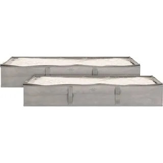 infactory Kleider Aufbewahrung Box: 2er-Set Faltbare Unterbett-Aufbewahrungstaschen mit Tragegriffen, 65 l (Aufbewahrungstasche Bettdecke, Tasche, Jacke)
