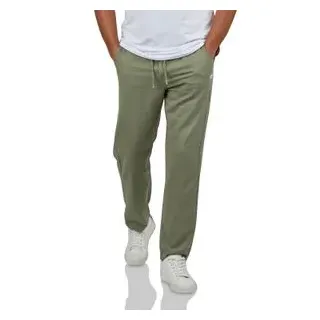 DENIMFY Leinenhose Herren lang Sommer Elastischer Bund Regular Fit DFDylan Regular Fit Herbal Grün M