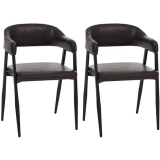 Mendler Esszimmerstuhl HWC-P29 Kunstleder dunkelbraun 2er Set