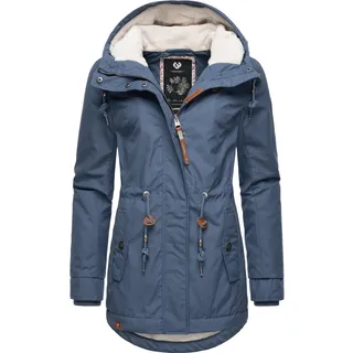 Winterjacke RAGWEAR "Monadis Black Label" Gr. XL (42), blau (hellblau) Damen Jacken Lange stylischer Winterparka für die kalte Jahreszeit