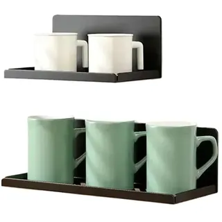 KJBDQQH Magnetregal Magnetisches Küchen-Kühlschrank-Organizer-Regal, Wandmontage, Gewürzregal, hängender Getränkebecherhalter (ohne Bohren)(BLACK 20CM)