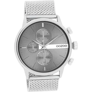 Oozoo Metall Mesh Herren Uhr Analog Quarzuhr Armband silber Timepieces D2UOC11101 - Silber