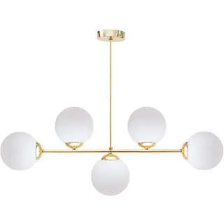 Licht-Erlebnisse Dekut 1 E27 Metall Glas gold weiß