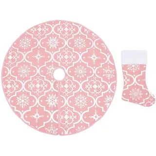 vidaXL Weihnachtsbaumdecke 122 cm Rosa