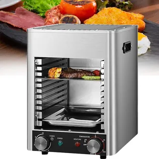 RoyceBee 1700 W Kommerzieller Elektrogrill, Rauchfreier Antihaft-Grill Aus Edelstahl, Einstellbare Temperatur 50–800 °C, Grillofen für Drinnen und DraußEn, für Restaurant, Camping, Party