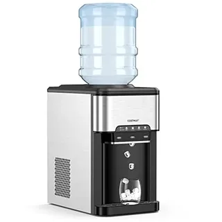 Costway 3-in-1-Wasserspender mit heißes&kaltes Wasser, Eiswürfel in 10min