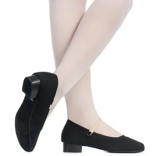 tanzmuster Charakterschuhe Rita 2,5 cm Absatz Tanzschuh Ballettschläppchen für Mädchen schwarz 27