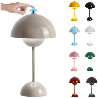 LED Flowerpot Tischlampe Kabellos mit Akku, Touch Dimmbar Flowerpot Lamp Pilz Lampe ​mit 3 Helligkeitsmodi, Dekorative Retro Schreibtischlampe für Schlafzimmer, Büro, Wohnzimmer ( Size : USB-Touch , C