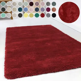 Esprit Hochflor-Teppich ESPRIT "Relaxx ESP-4150", rot, H:25mm Ø:200cm, Kunstfaser, Teppiche, Wohnzimmer, sehr große Farbauswahl, weicher dichter Hochflor