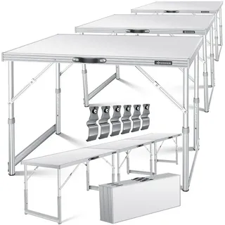 Kesser KESSER® Multifunktionstisch Profi 3- teilig, 100 x 60 cm, Tapeziertisch 30kg Tragkraft je Tisch Mit Ausziehfunktion Klapptisch Flohmarktisch Beistelltisch Mehrzwecktisch Campingtisch höhenverstellbar