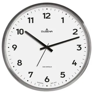 Dugena Wanduhr 4277414, Funk, Metallgehäuse, 33 cm, automatische Zeitumstellung