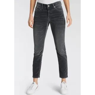 Slim-fit-Jeans MAC "Rich Slim" Gr. 42, Länge 30, grau (basic grey) Damen Jeans Röhrenjeans